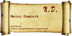 Neisz Dominik névjegykártya